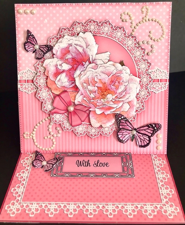 3D Easel Card Mini Kit - A Touch of Elegance - Flowers, Lace, Butterflies & Pearls by Jan Salisbury