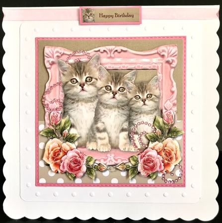 Cute Kittens Birthday Card Topper 3 by Jan Salisbury