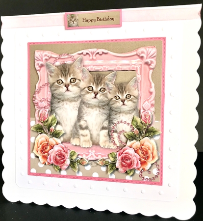 Cute Kittens Birthday Card Topper 3 by Jan Salisbury
