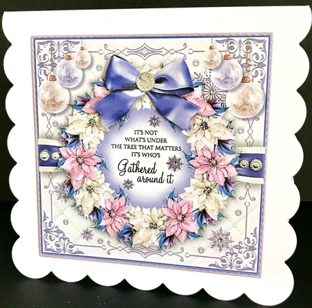 Lilac Poinsettia Christmas Wreath by Jan Salisbury