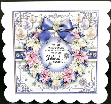 Lilac Poinsettia Christmas Wreath by Jan Salisbury