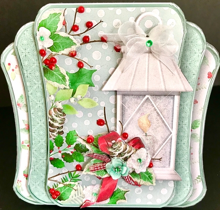 Christmas Lantern - Three Layer Card Mini Kit by Jan Salisbury