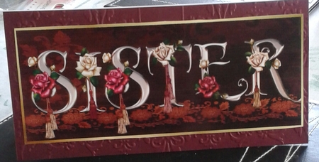 Sister Rose Font Dl Size Card with Decoupage by Jane Appleton-Lowles