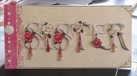 Sister Rose Font Dl Size Card with Decoupage by Jane Appleton-Lowles