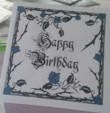 Birthday Gothic Roses 7x7 Topper 3 by Jane Appleton-Lowles