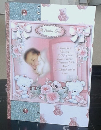pink gingham baby bear backing paper by Jane Appleton-Lowles