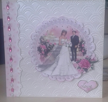 Beautiful Bride Scalloped Round Topper & Decoupage by Jane Appleton-Lowles
