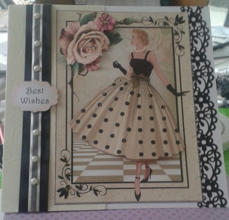1950s Lady In Cream & Black by Jane Appleton-Lowles