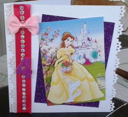 Belle Beauty And The Beast A5 Decoupage by Jane Appleton-Lowles