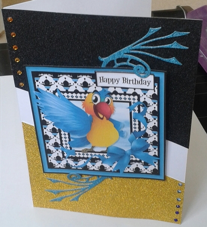  Poser Parrot Card Topper by Jane Appleton-Lowles