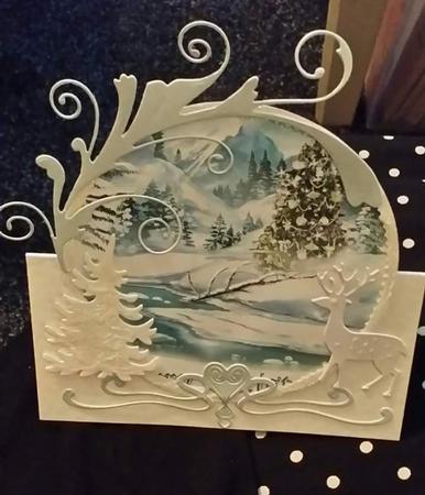 Christmas Tree Snow Scene - 8in x 8in Pyramage Featured Gallery Photo