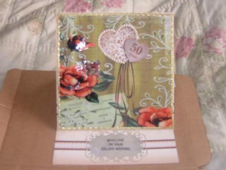 Tea Colour Red Rose Painted Postcard A4 Backing Paper by Jane Appleton-Lowles