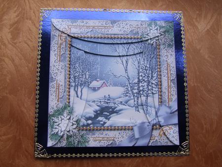 Blue Winter Walk Snow Square Spiral Rounded Edge Stacker by Jane Blackburn