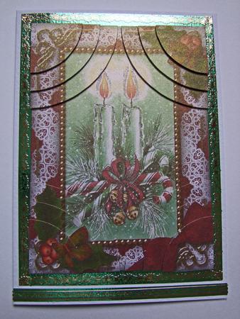 Candle Duo Holly 7x5inch All 4 Corner Stacker Card Front by Jane Blackburn