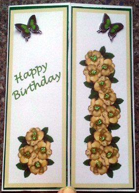 Rose Spray Birthday Gatefold by Jane Bramley