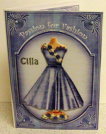 Blue Dress Passion for Fashion 7x5in Fashion Topper by jane clark