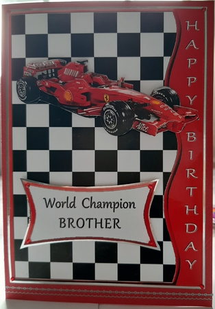Racing Car - Red - Birthday - Brother by Jane Craig