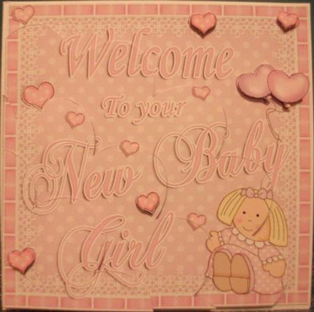 New Baby Girl Shell Edged Corner Side Stacker by Jane Craig