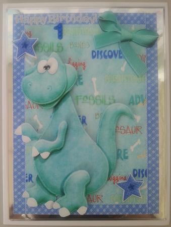 Lovely Big Blue Dinosaur A4 by Jane Craig