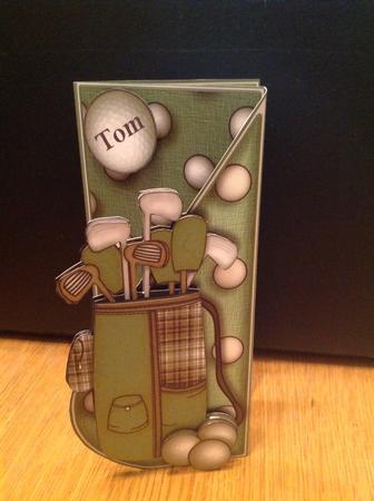 Green Golf Clubbing Teardrop Card Kit by Jane Fisher