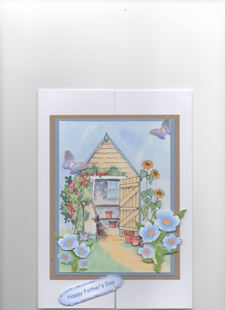 Garden Shed with Butterflies, Birthday/ Fathers Day Decoupag Featured Gallery Photo