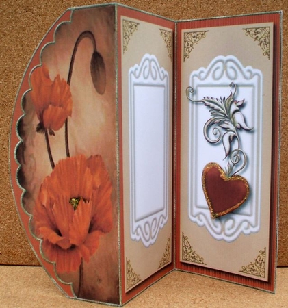 Orange Poppy Tri-Fold Quick Card by Jane Halton