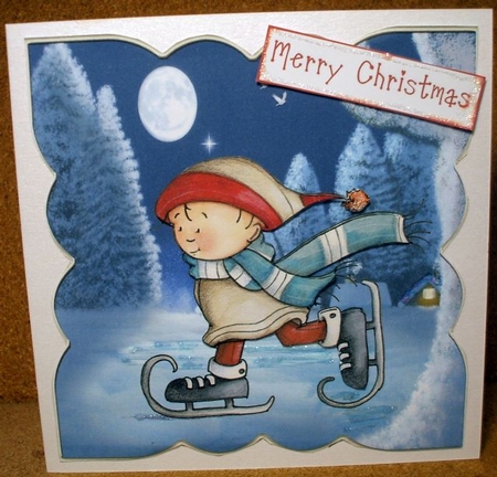 Wind in my hair shaped card with decoupage and sentiment tags by Jane Halton