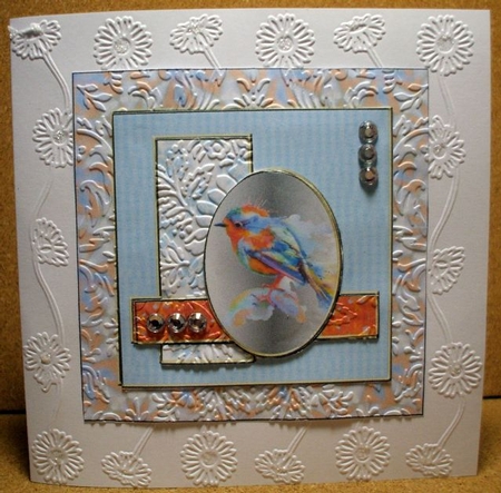 Square Oval Sketch Card - Watercolour Bird by Jane Halton