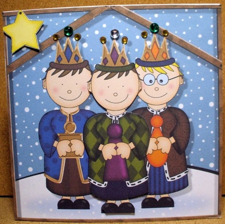 The Christmas Story We Three Kings quick card and 3D decoupage by Jane Halton