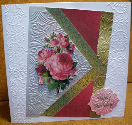 Vintage Victorian Red & Pink Roses All Occasion Card by Jane Halton