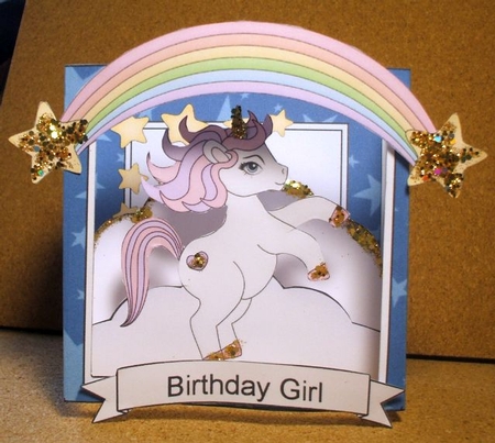 3D Diorama Shadow Box Card Mini Kit  -  Cute Little Unicorn Sparkle by Jane Halton