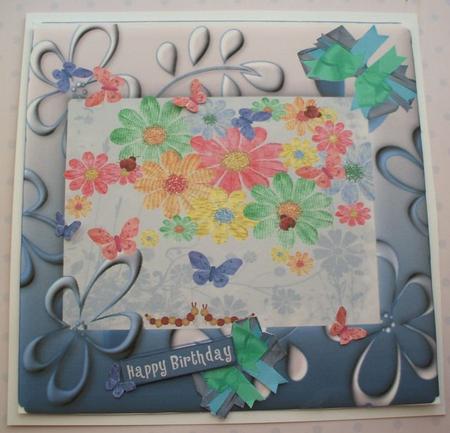 Flowers & Butterfly 8x8 by Jane Halton
