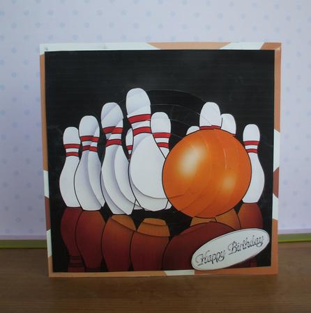 10 Pin Bowling Quick Card with Circle Pyramage Topper by Jane Halton