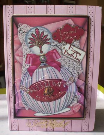 Rose Water Perfume Birthday Scallop Bottom 7x5inch Stacker by Jane Halton