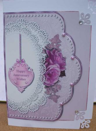 Anniversary Wishes Scalloped Edge Card Topper 3 by Jane Halton