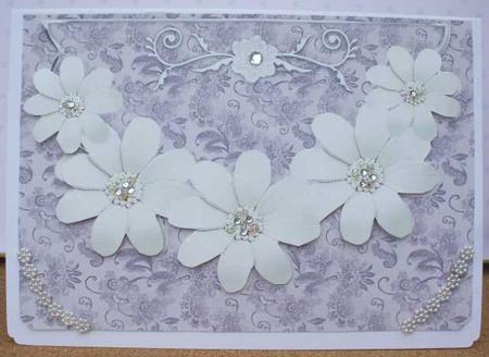 White Flowers Envelope Card by Jane Halton