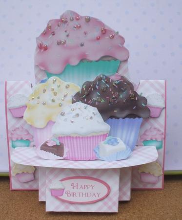 Cupcakes Anyone? 3D Shelf Card with Decoupage by Jane Halton