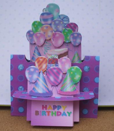 Lets Party! 3D Shelf Card with Decoupage by Jane Halton
