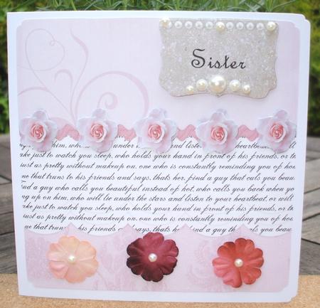 Pastel Pink Rose - Sister Card by Jane Halton