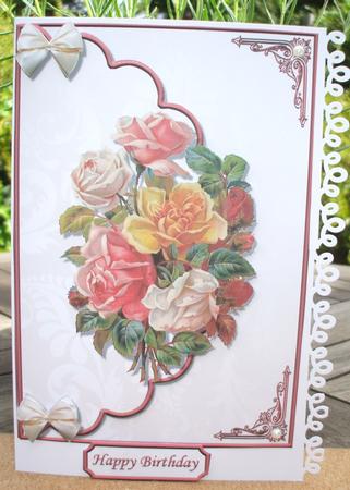 Vintage Roses Envelope Card with Decoupage by Jane Halton