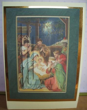 Christmas Nativity Card Front Pyramage by Jane Halton