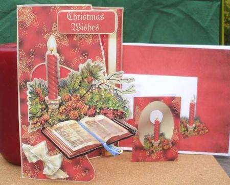 Open Front Card Kit - Christmas Candle by Jane Halton