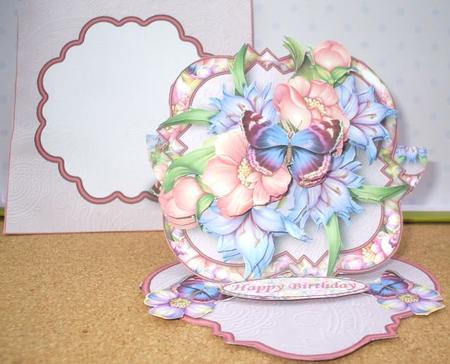 Butterfly in the Flowers Bracket Shaped Easel Card Kit by Jane Halton