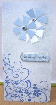 Swirls and Flowers in Blue and Silver Backing Paper by Jane Halton