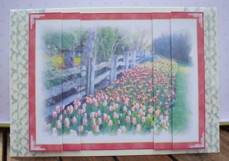 Watercolored Fence and Tulips by Jane Halton