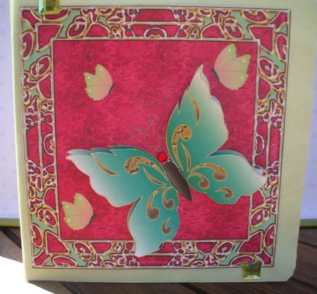 Butterfly Dance Birthday/congratulations Card Topper/front by Jane Halton