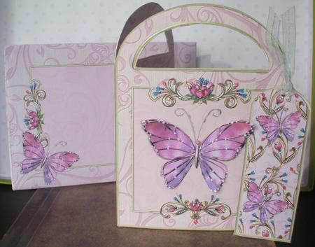 Jeweled Butterfly - Gift Bag Pocket Card Kit by Jane Halton
