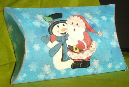 Santa & Snowman Pillow Box by Jane Halton