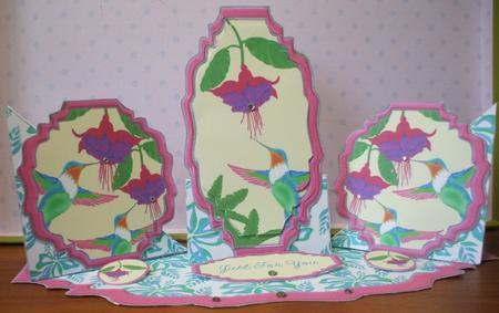 Triple Twist Easel Card - Hummingbirds by Jane Halton