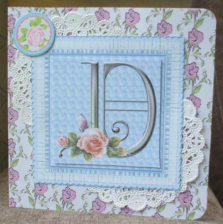 Floral Rose Monogram Letter D by Jane Halton